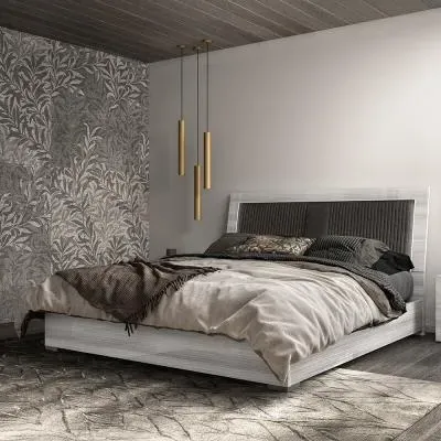 Mia Italian Bed Frame - Silver Grey