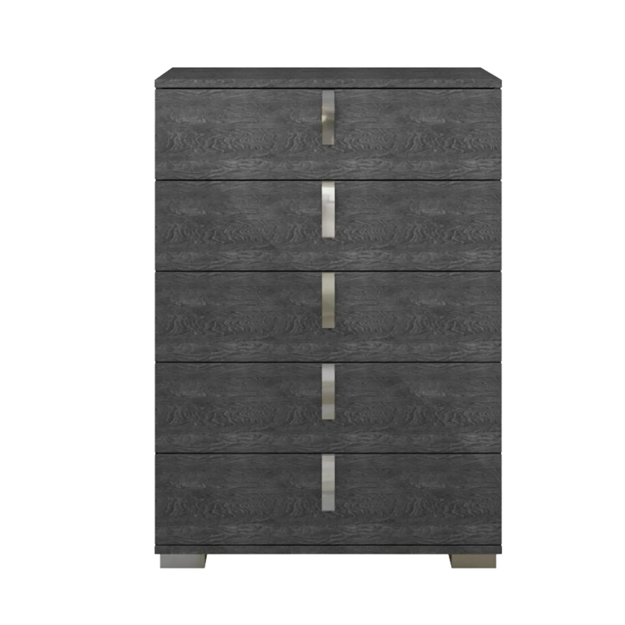 Sarah 5 Drawer Tall Chest with Vertical Handles - Grey Birch
