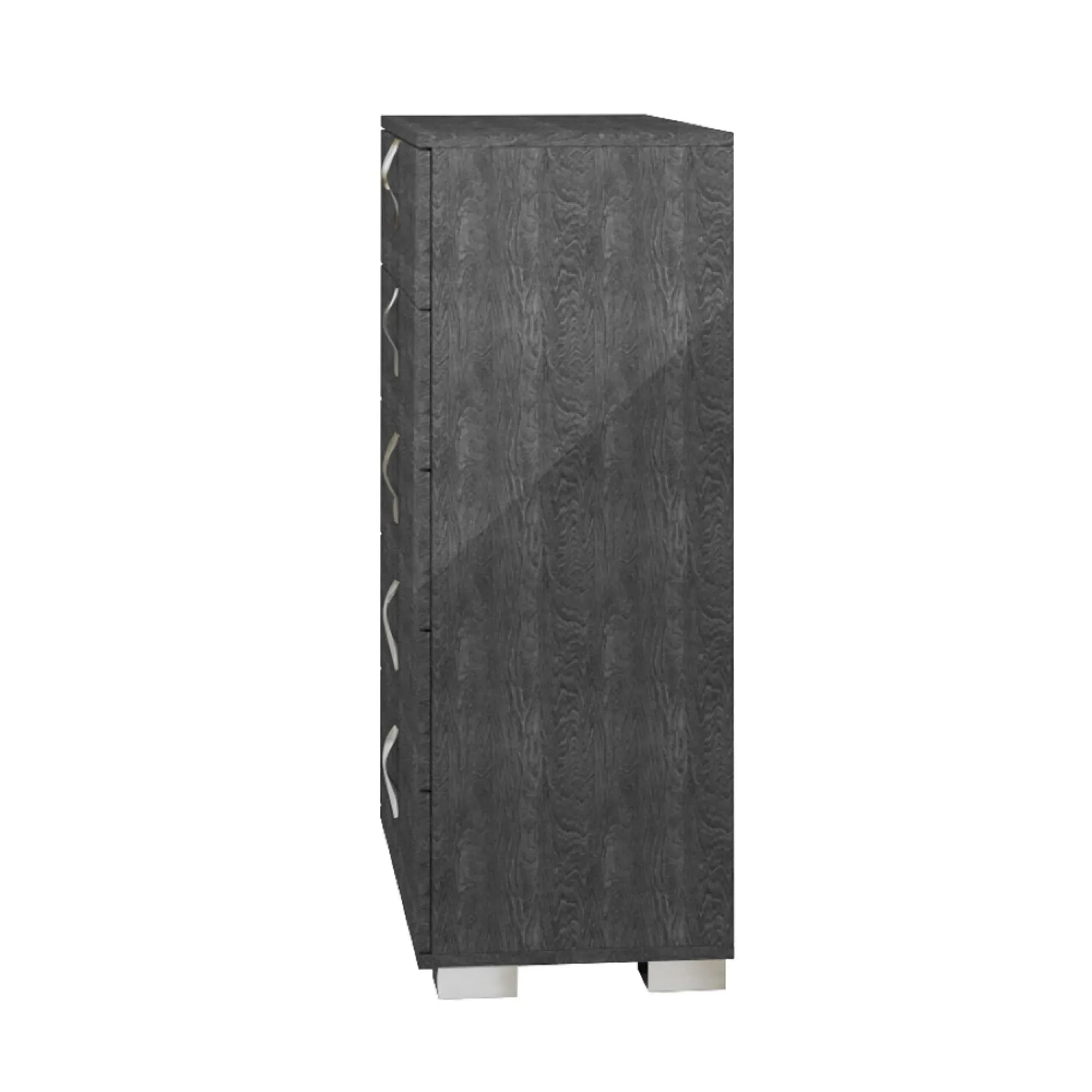 Sarah 5 Drawer Tall Chest with Vertical Handles - Grey Birch