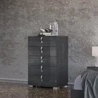 Sarah 5 Drawer Tall Chest with Vertical Handles - Grey Birch