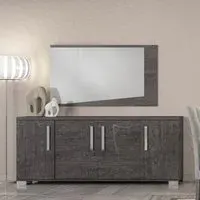 Sarah Day Buffet Sideboard with 4 Doors - Grey, Birch