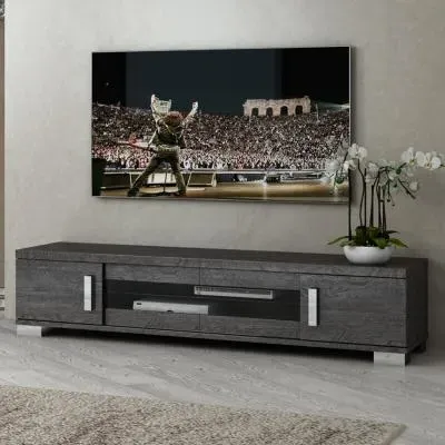 Sarah Day Buffet Sideboard with 4 Sliding Doors - Grey, Birch image