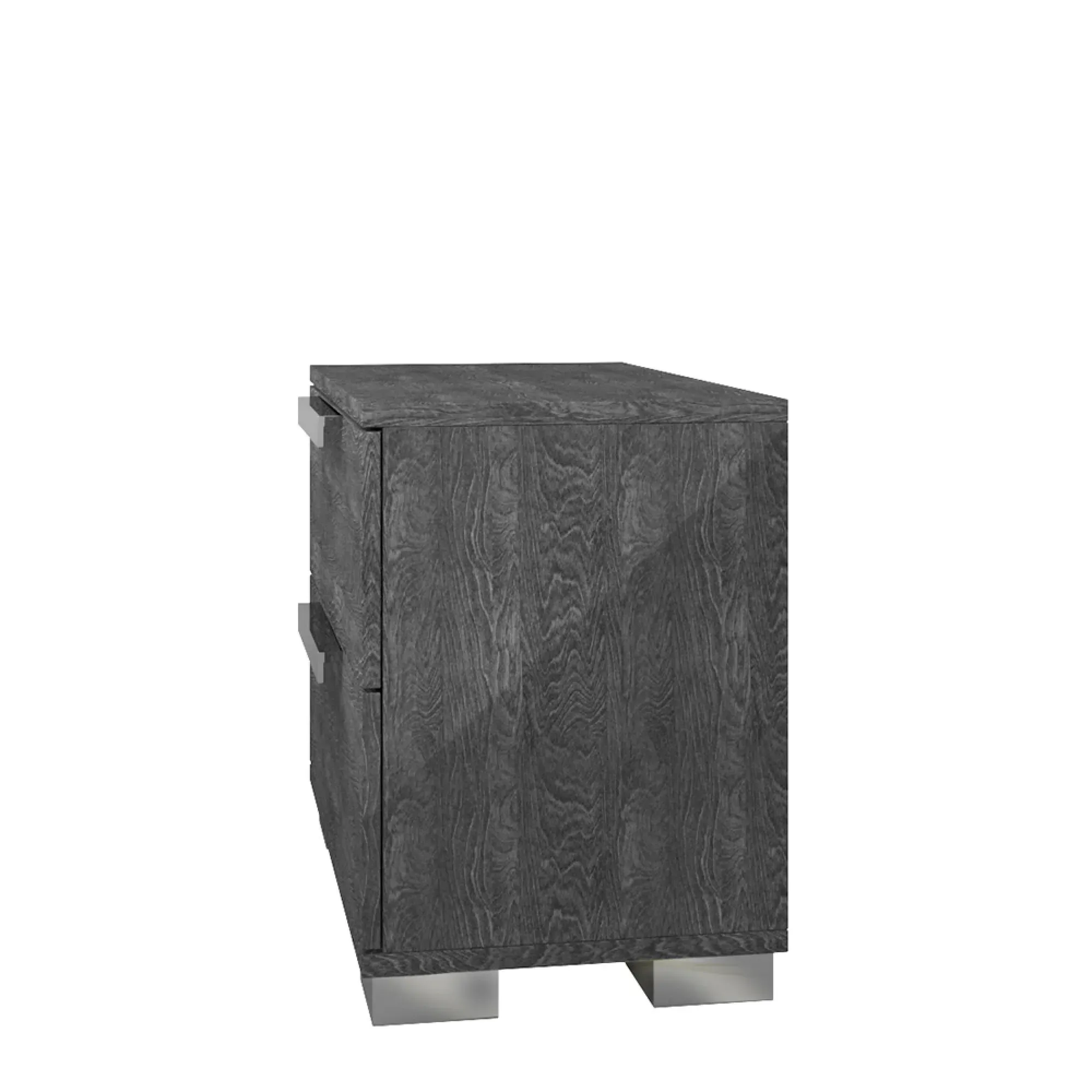 Sarah Grey Birch 2 Drawer Bedside Cabinet - Grey, Birch