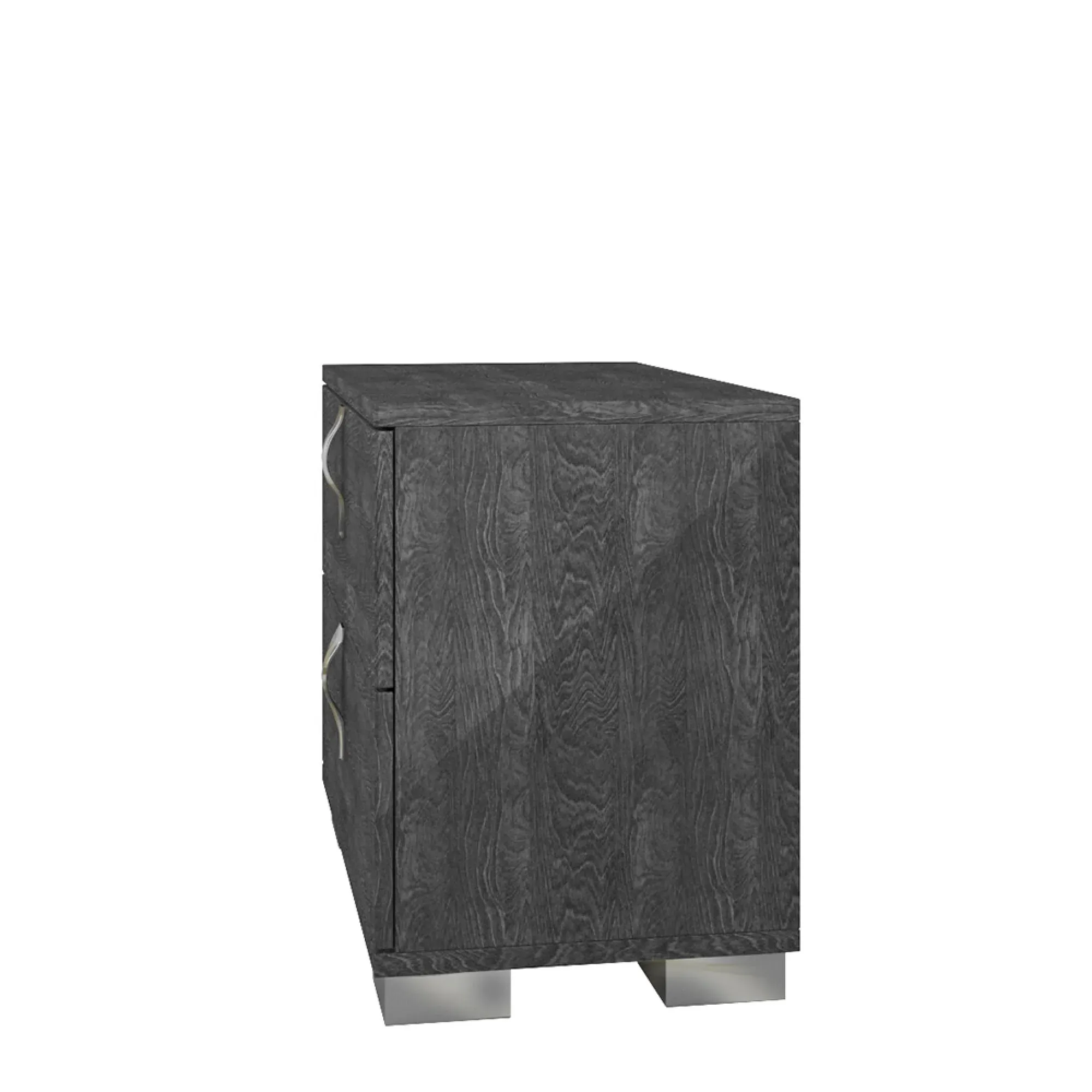 Sarah Grey Birch 2 Drawer Bedside Cabinet - Grey, Birch