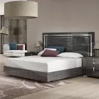 Sarah Italian Bed Frame - Grey, Birch