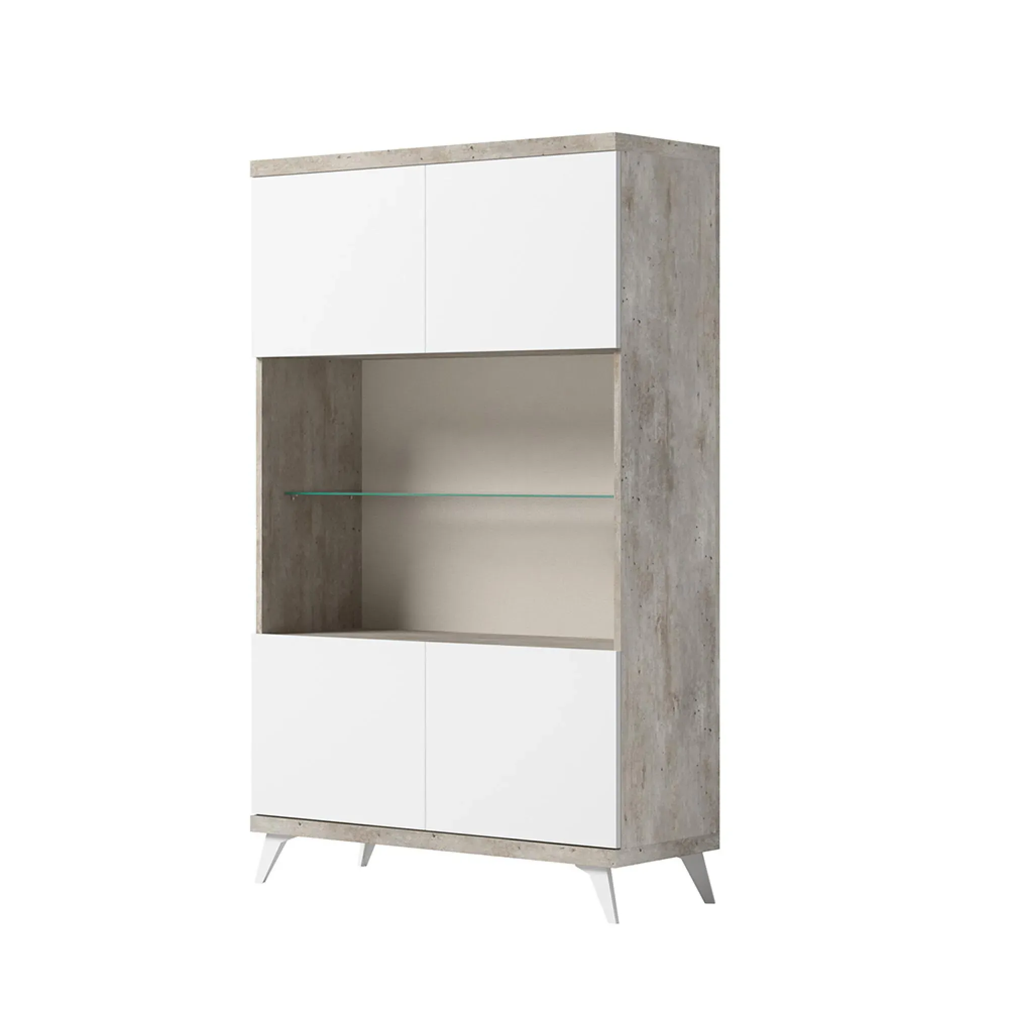Treviso 2 Door Vitrine - Grey
