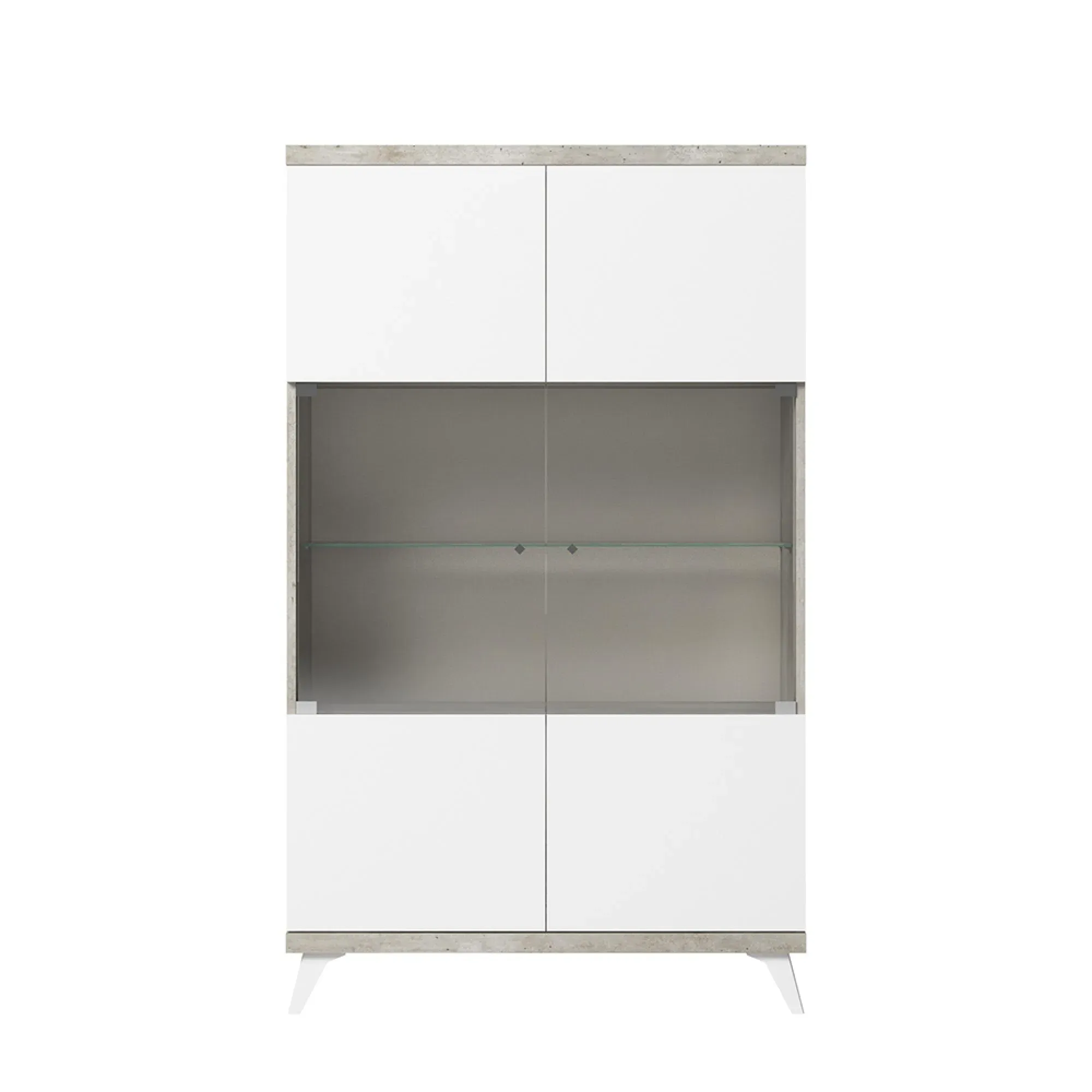 Treviso 2 Glass Door Vitrine - White