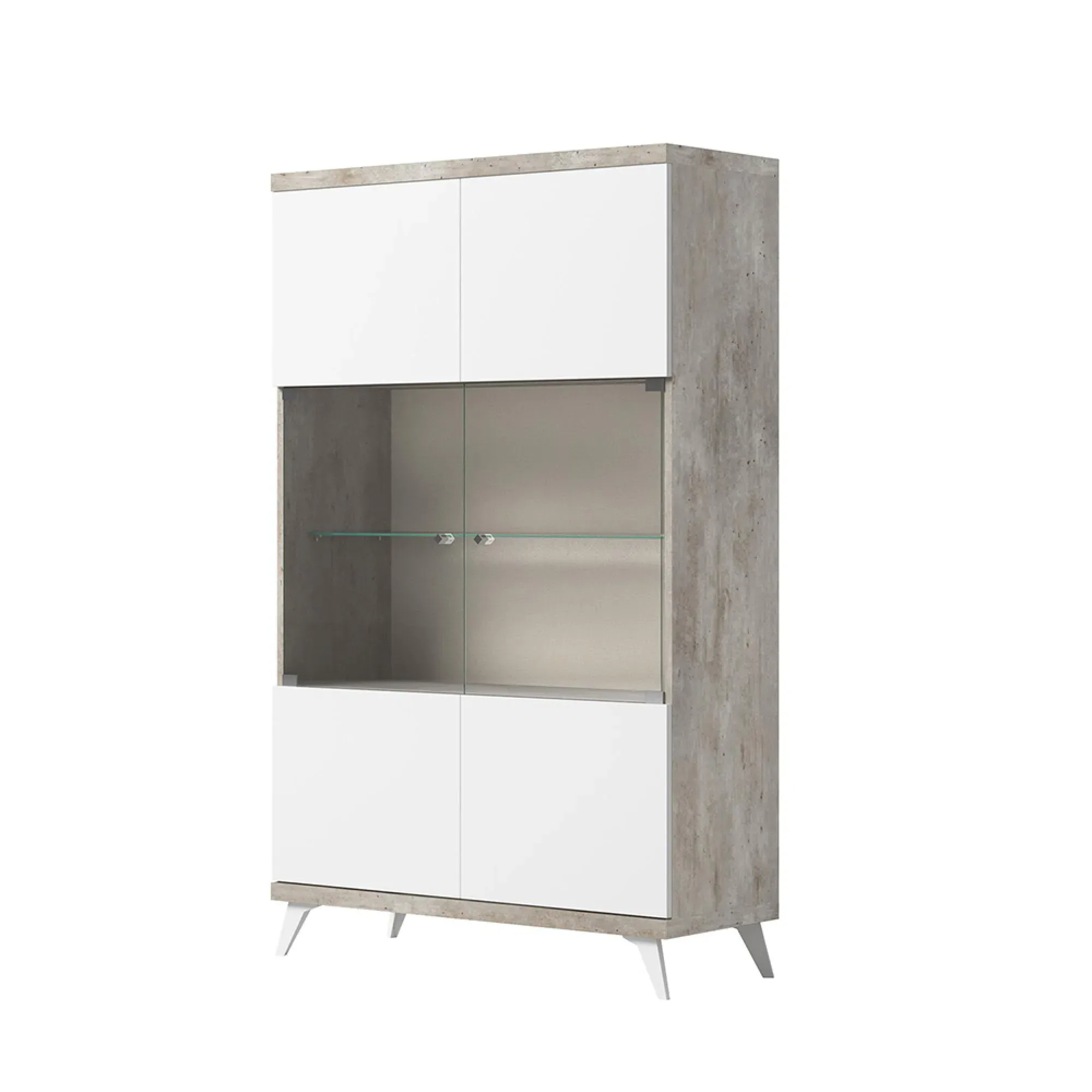 Treviso 2 Glass Door Vitrine - White