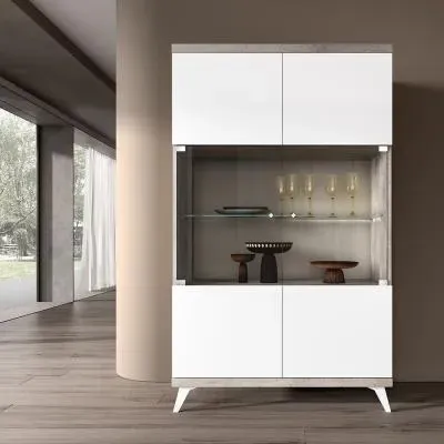 Treviso 2 Glass Door Vitrine - White image