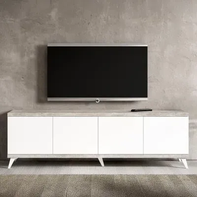 Treviso Italian 202cm TV Unit with Storage - White