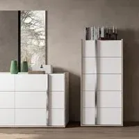 Treviso Italian 5 Drawer Tall Chest - White