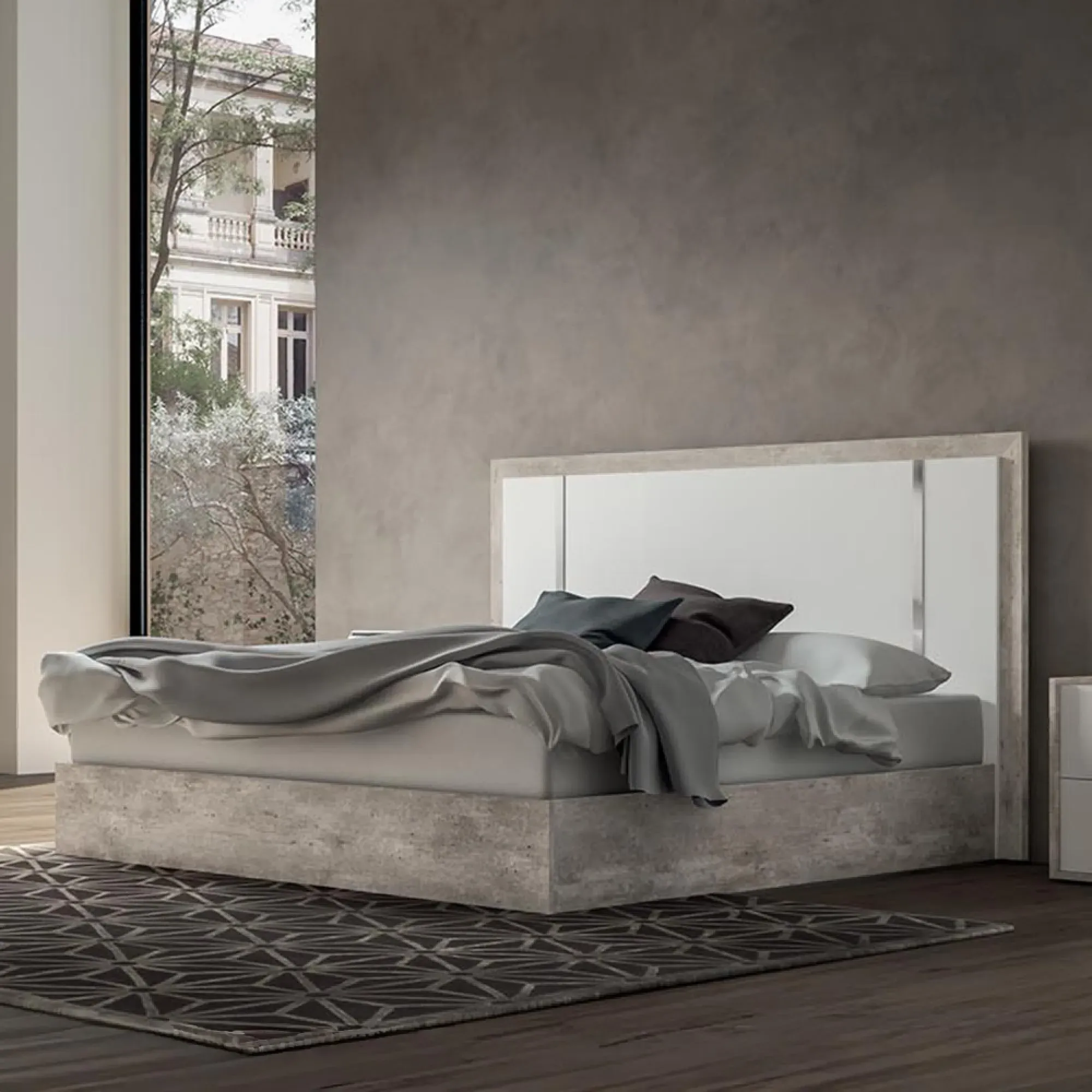 Treviso Italian Bed - Grey