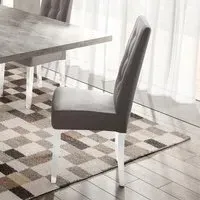 Treviso Italian Dining Chair Set of 2 - White, Upholstered