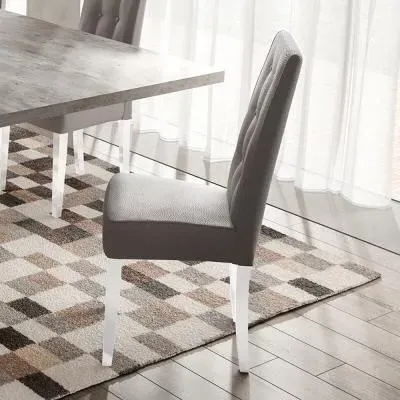 Treviso Italian Dining Chair Set of 2 - White, Upholstered image