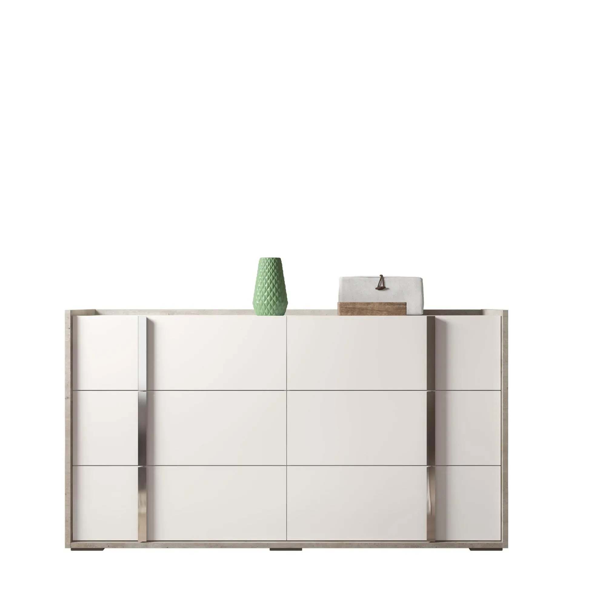 Treviso Wide 6 Drawer Dresser - White