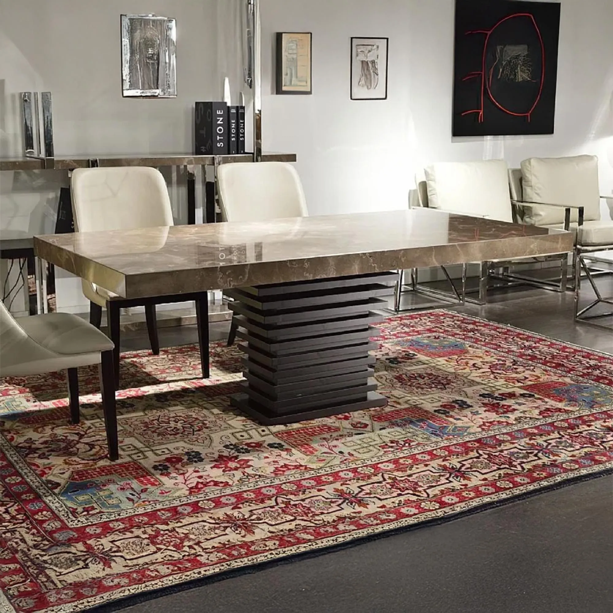 Ark Dining Table - Marble, Wood