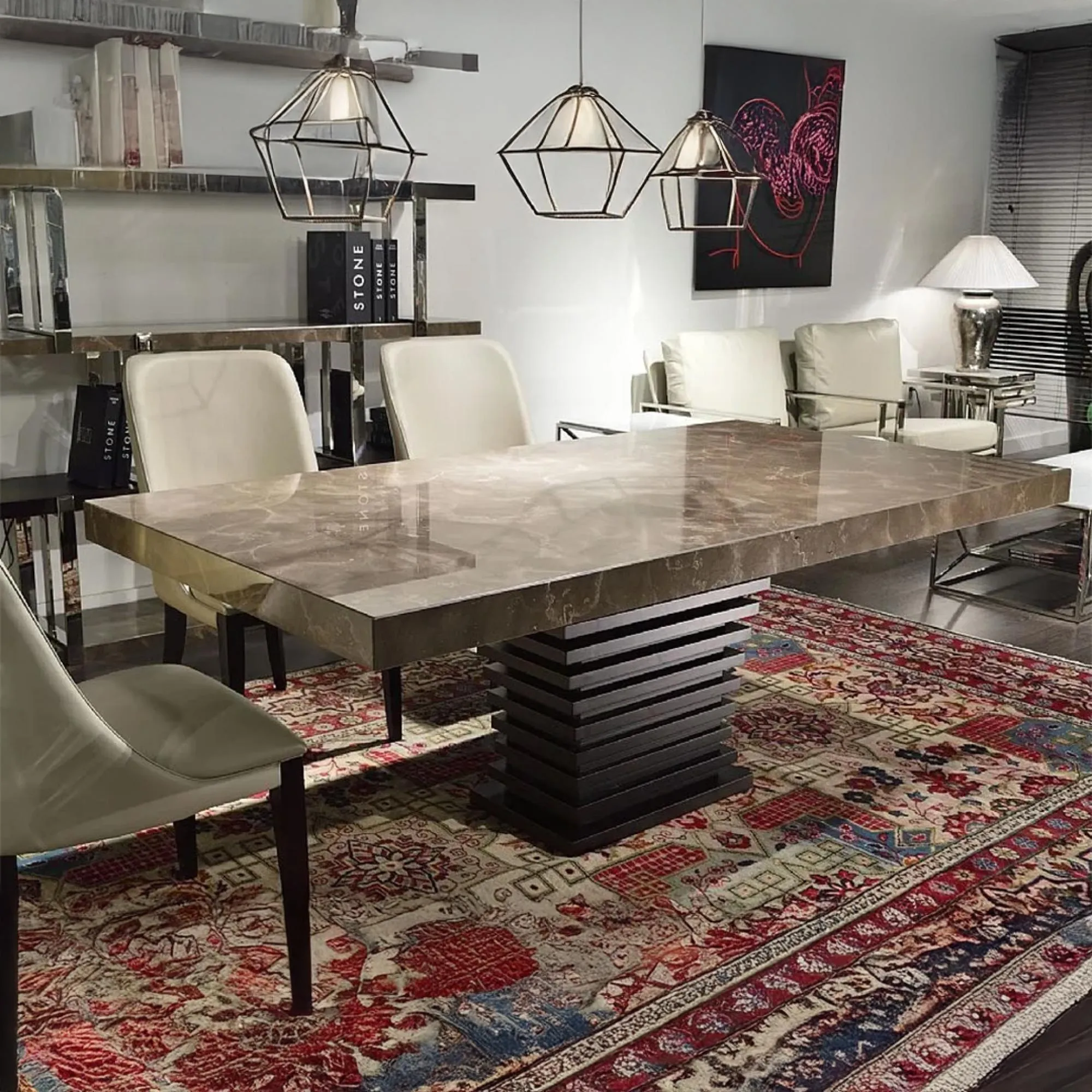 Ark Dining Table - Marble, Wood