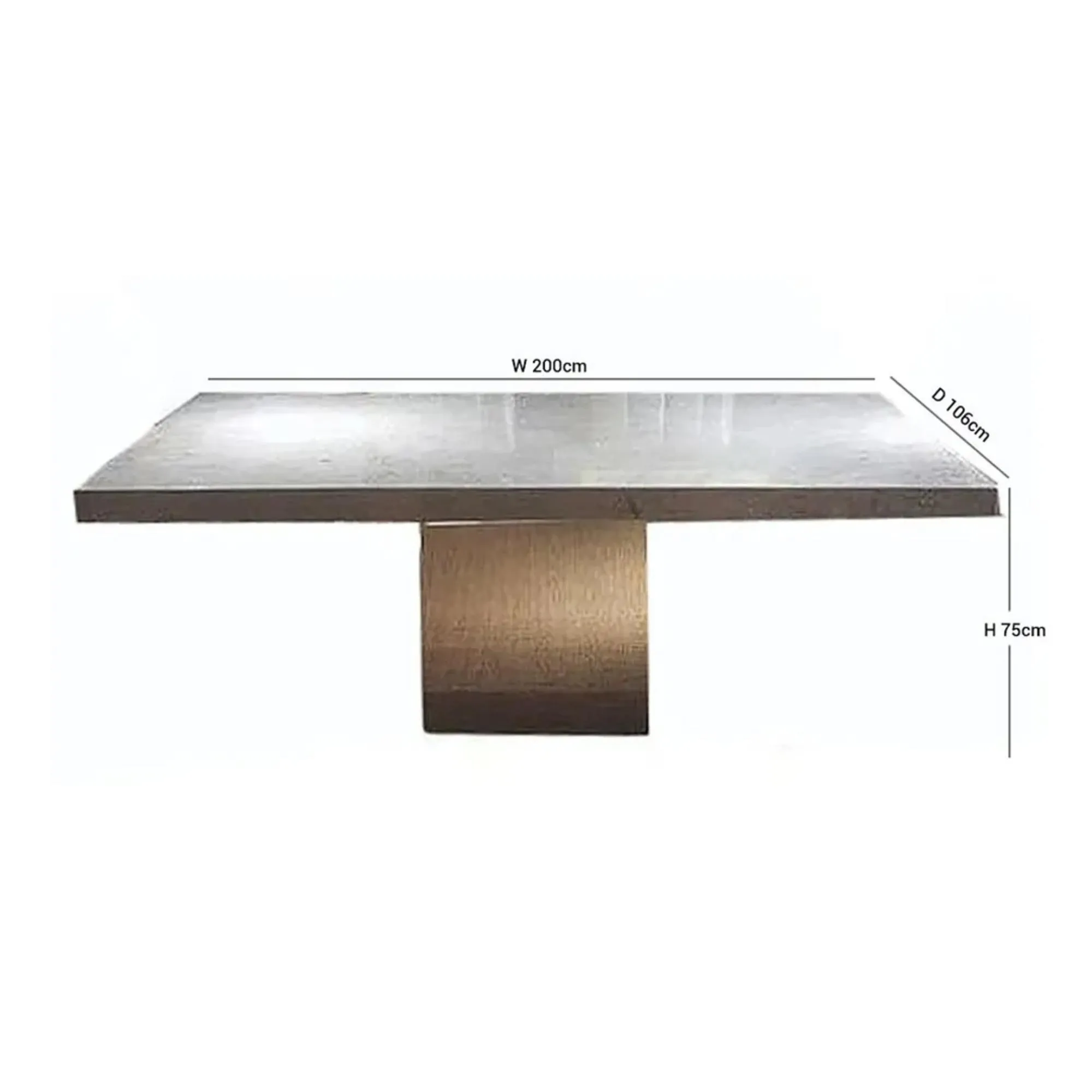Athena 8 Seater Dining Table - Marble, Steel