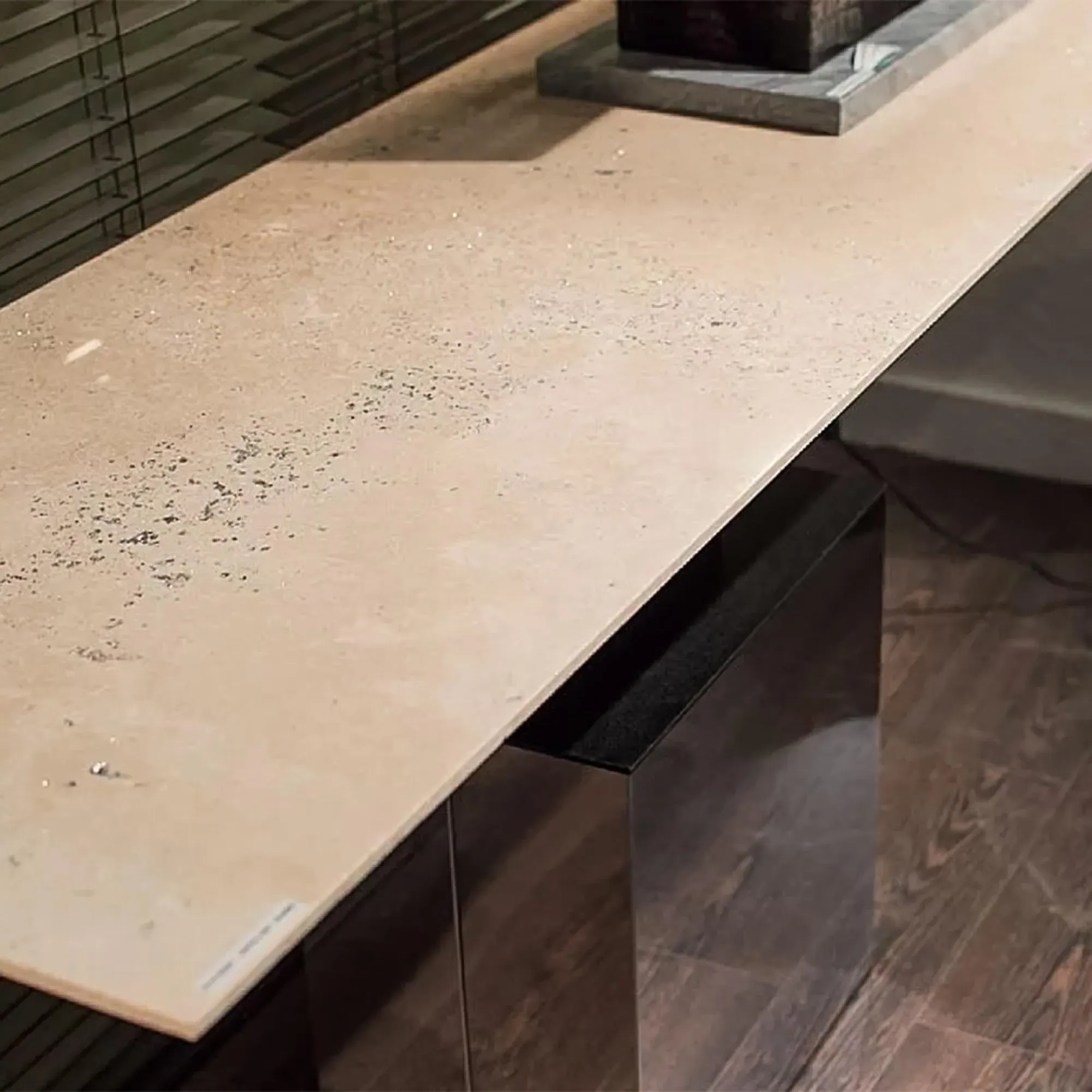 Athena Console Table with Stainless Steel Base - Marble