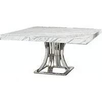 Aurora 8-Seater Square Dining Table - Marble, Stainless Steel