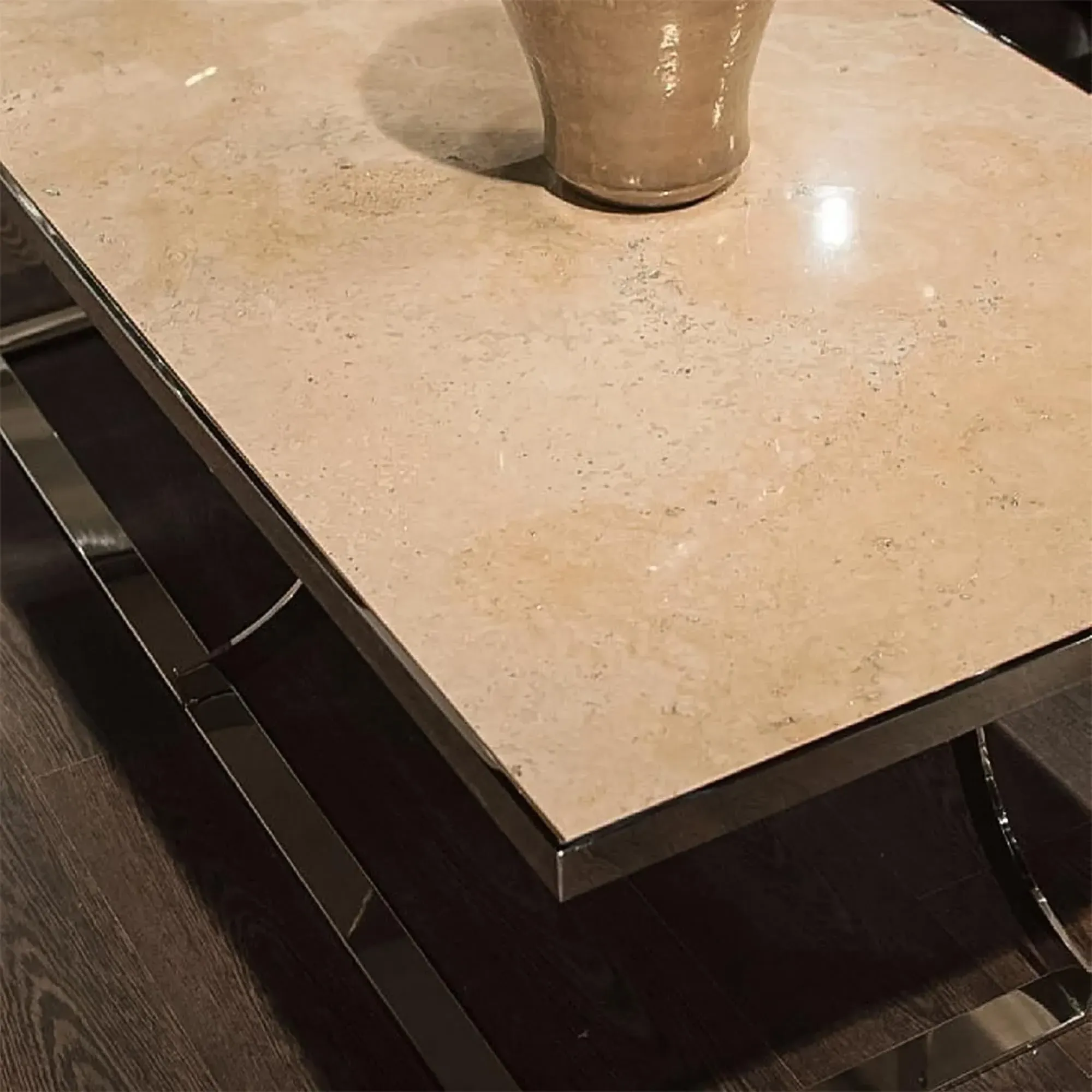 Aurora Coffee Table - Marble, Stainless Steel