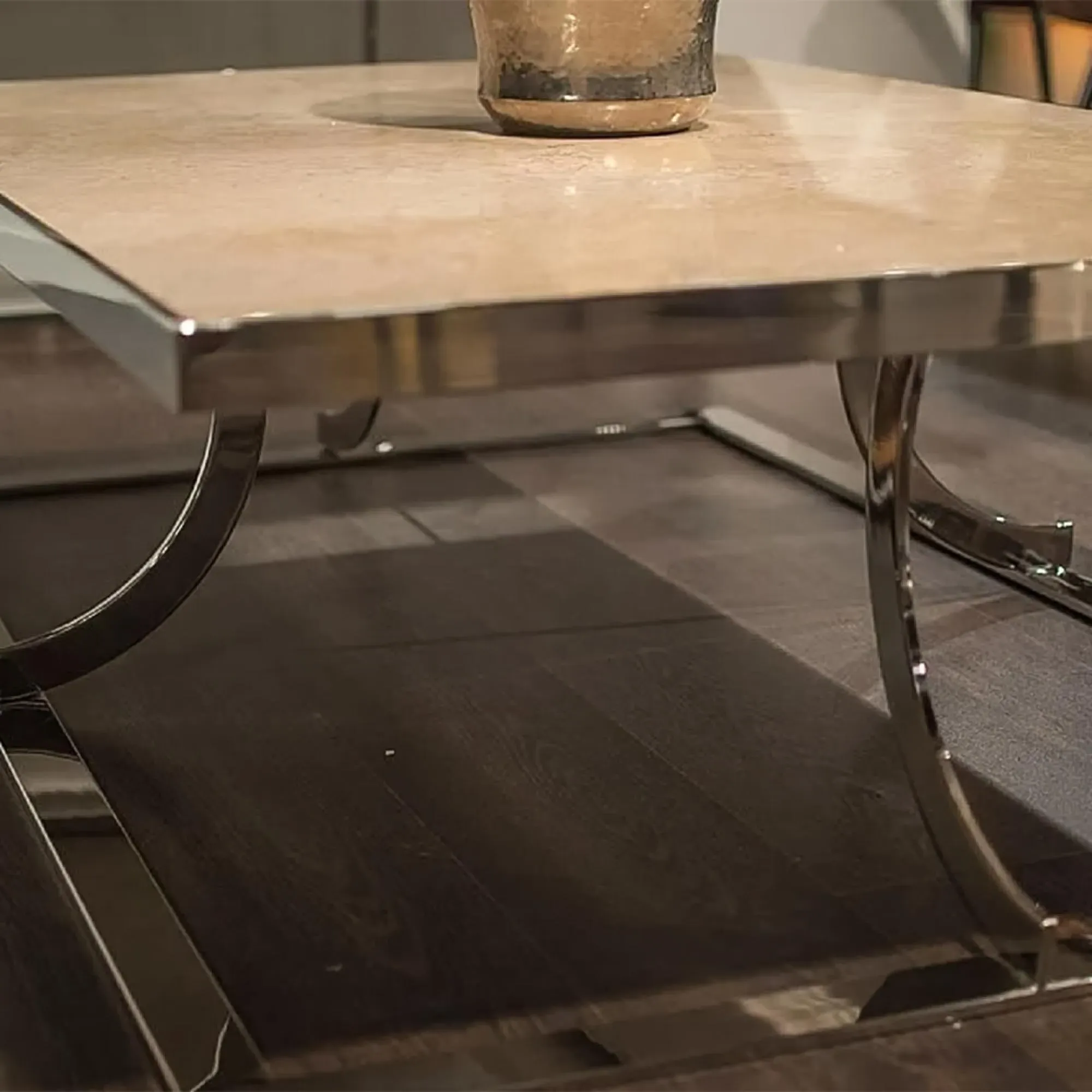 Aurora Coffee Table - Marble, Stainless Steel