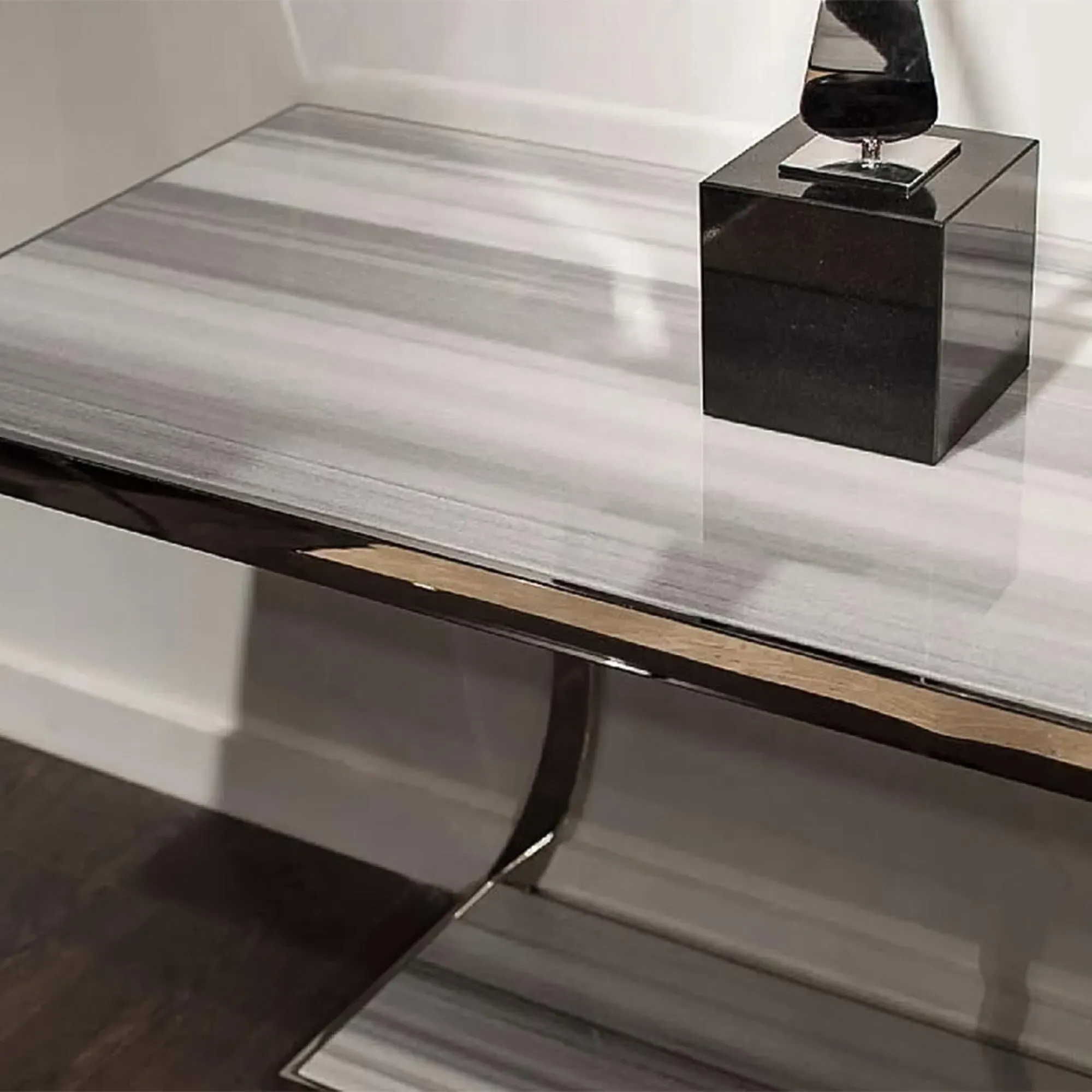 Aurora Console Table - Marble, Stainless Steel
