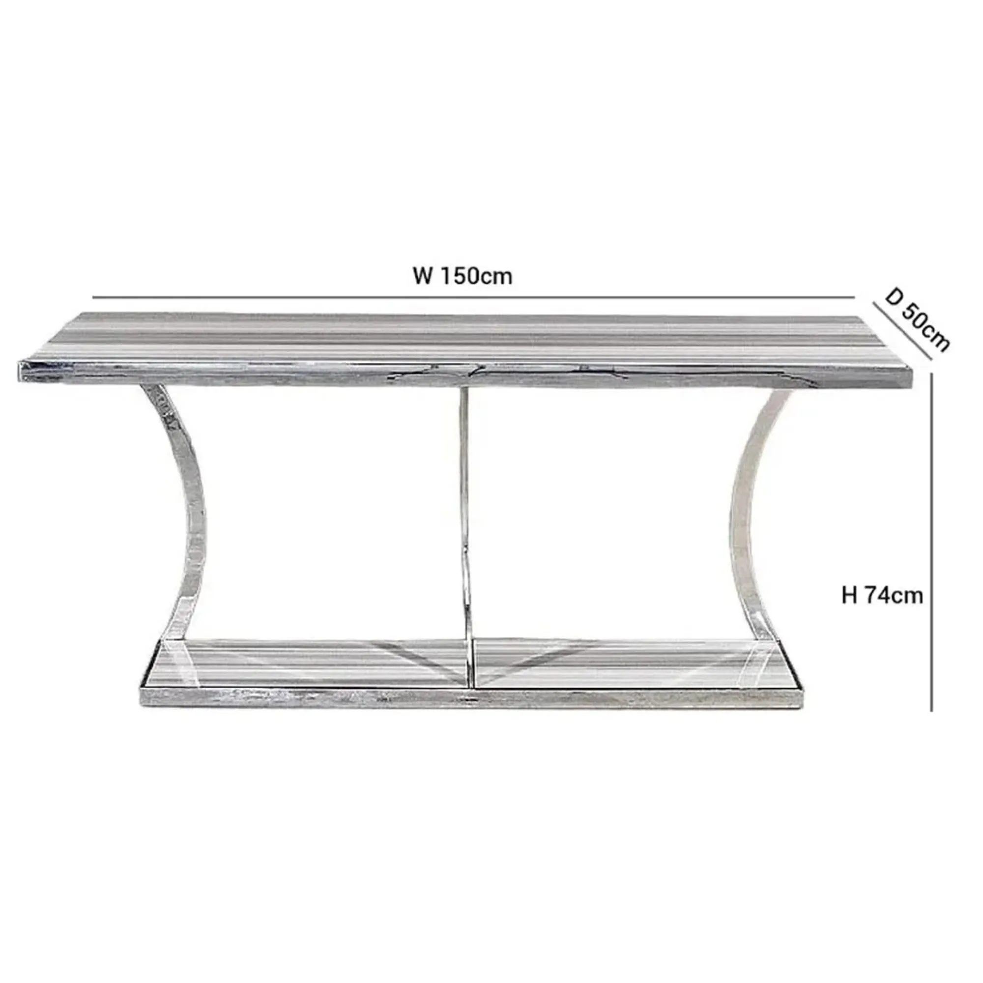 Aurora Console Table - Marble, Stainless Steel