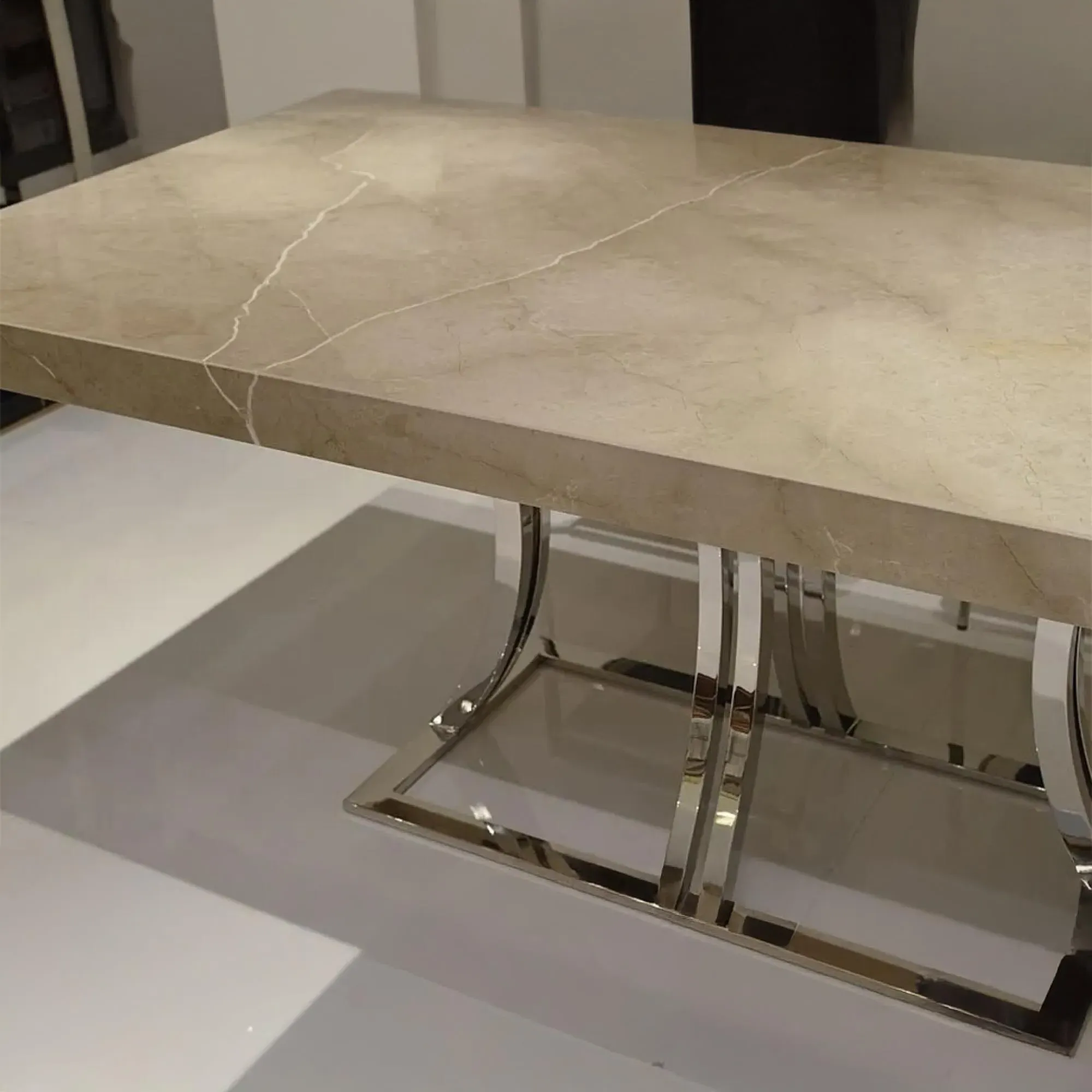 Aurora Dining Table - Marble, Stainless Steel