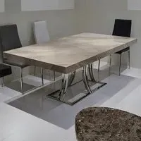 Aurora Dining Table - Marble, Stainless Steel