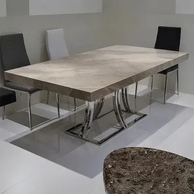 Aurora Dining Table - Marble, Stainless Steel