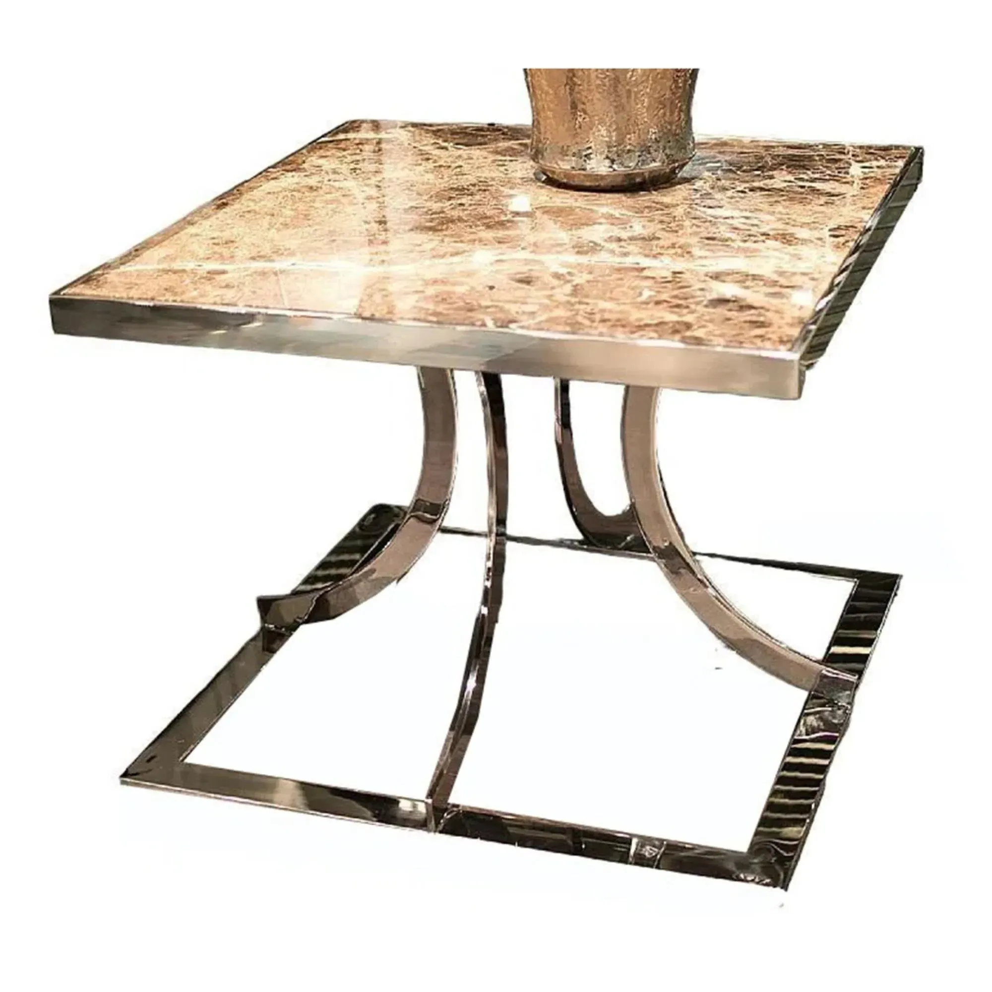 Aurora Lamp Table - Marble, Stainless Steel