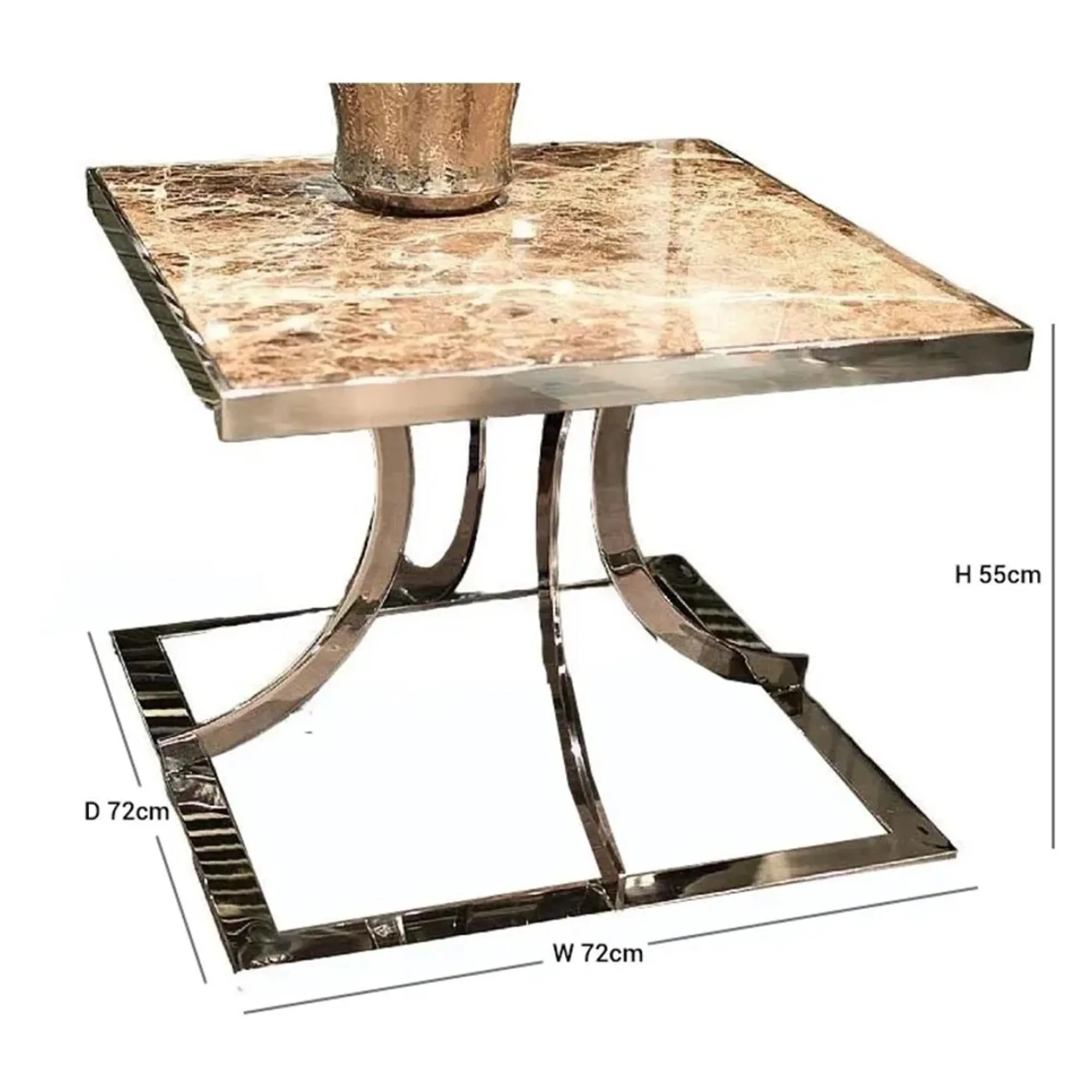 Aurora Lamp Table - Marble, Stainless Steel