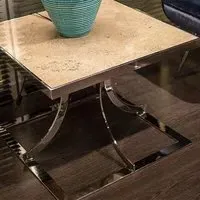 Aurora Lamp Table - Marble, Stainless Steel