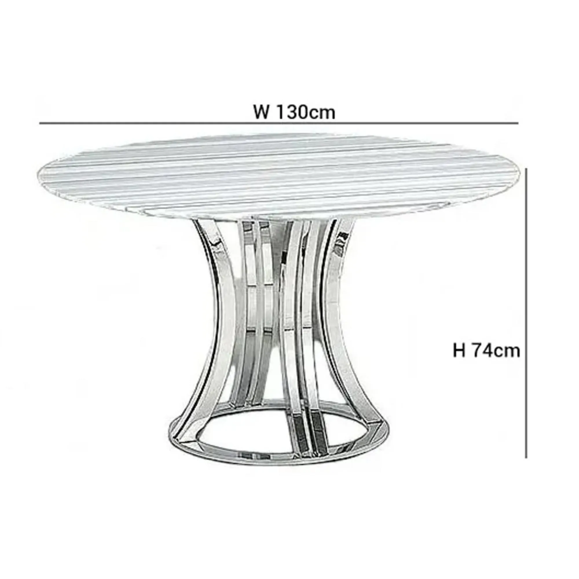 Aurora Round Dining Table - Marble, Stainless Steel