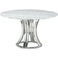 Aurora Round Dining Table - Marble, Stainless Steel