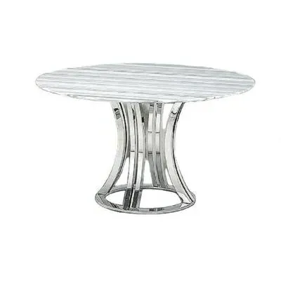 Aurora Round Dining Table - Marble, Stainless Steel image