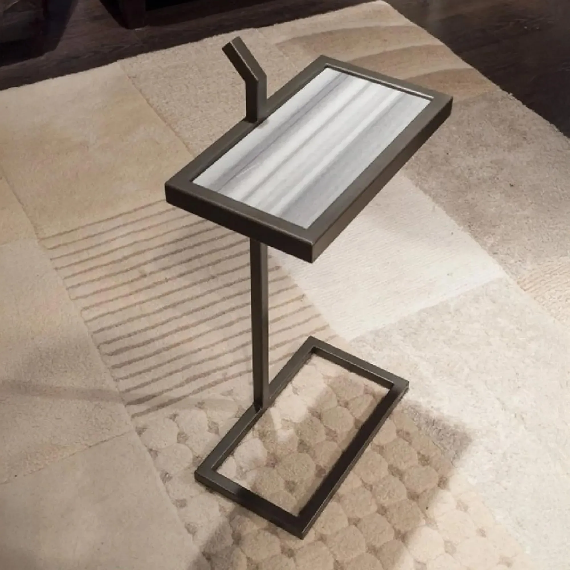 Billy Rectangular Accent Table - Marble