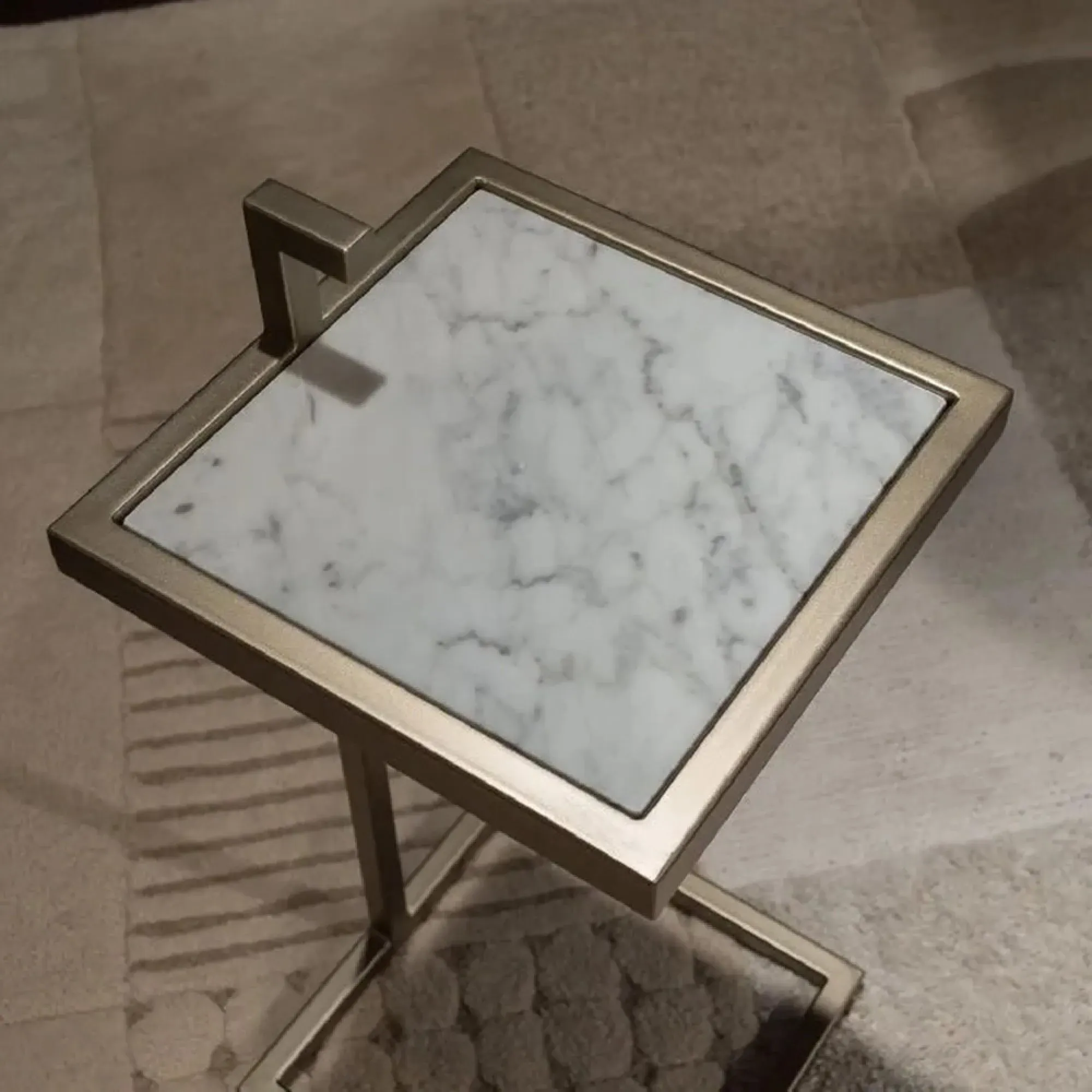 Billy Square Accent Table - Marble