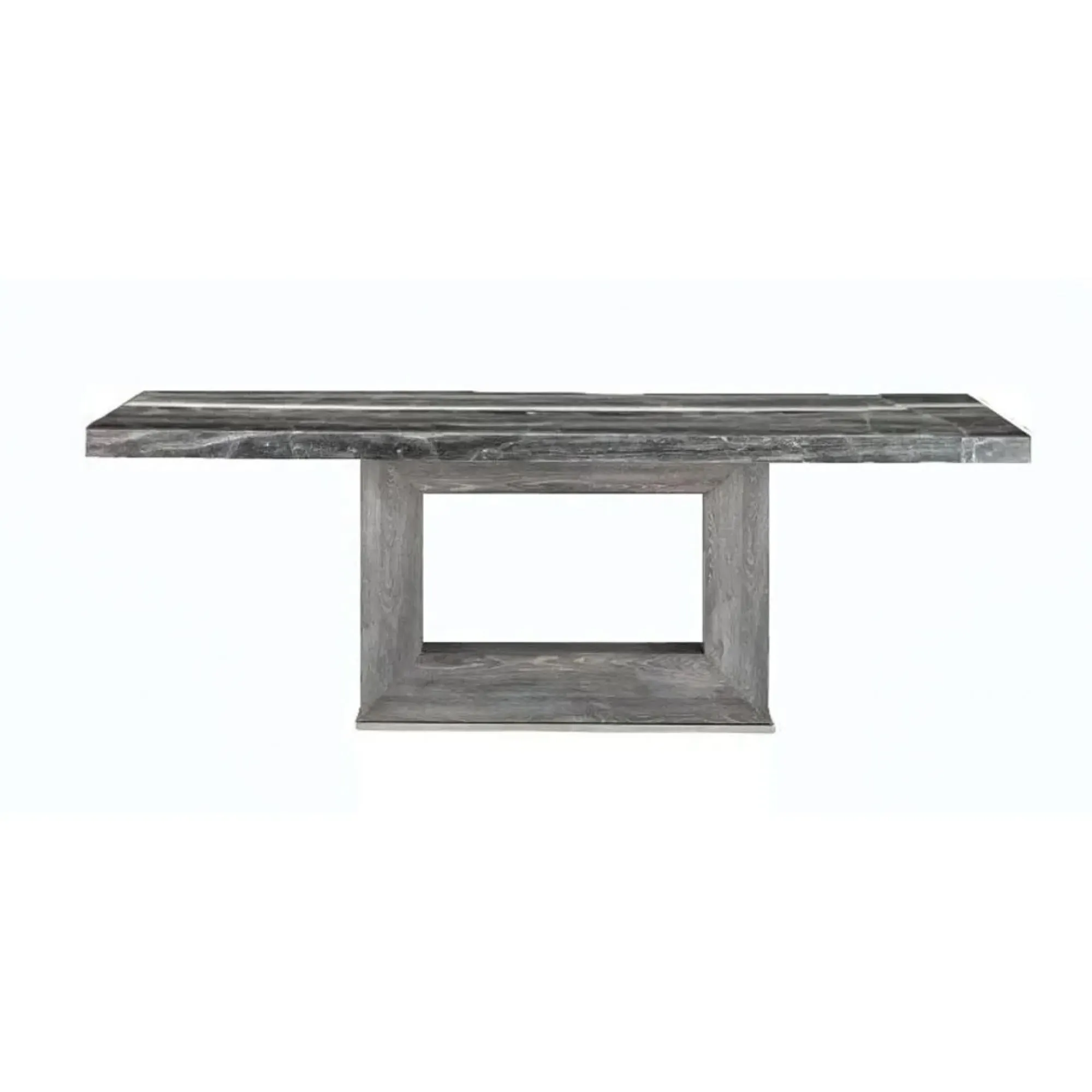 Blade Pedestal Dining Table - Marble, Stainless Steel