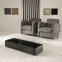 Box Marble Coffee Table on Casters