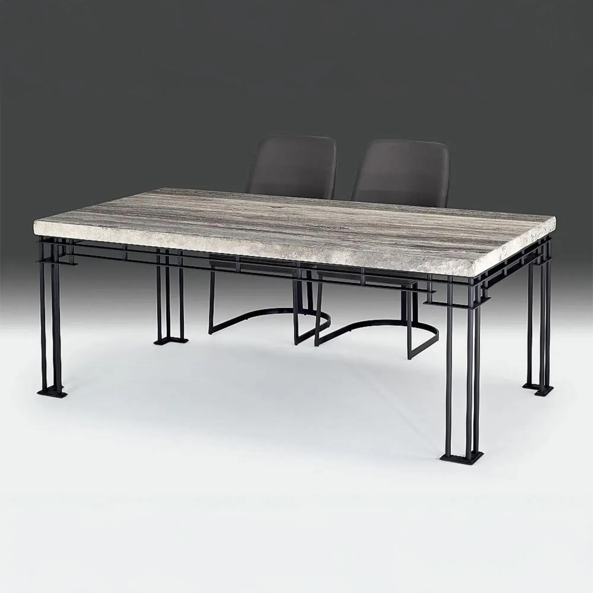 Brooklyn 8 Seater Dining Table - Marble, Metal