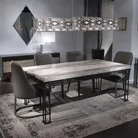 Brooklyn 8 Seater Dining Table - Marble, Metal