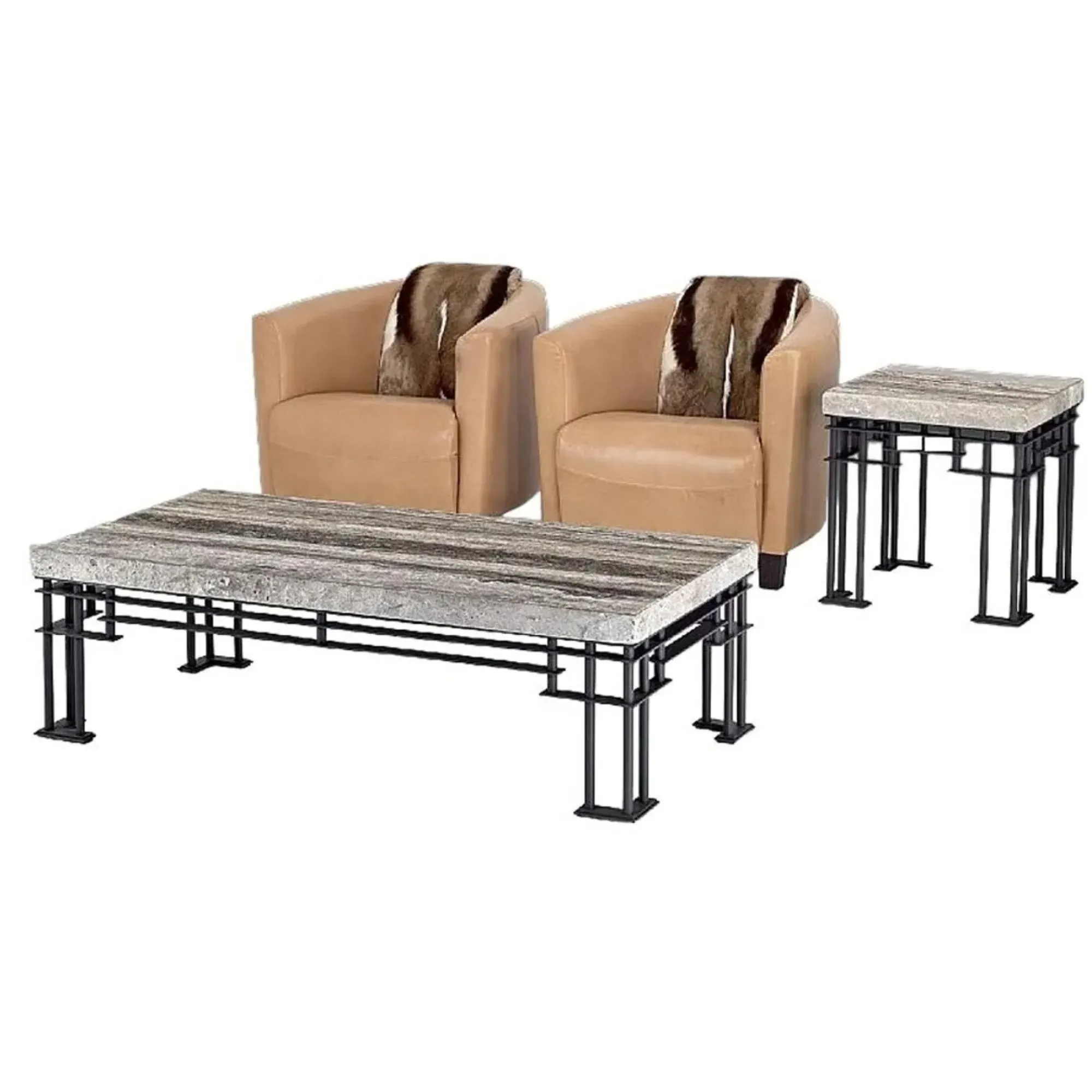 Brooklyn Marble Occasional Table with Metal Base