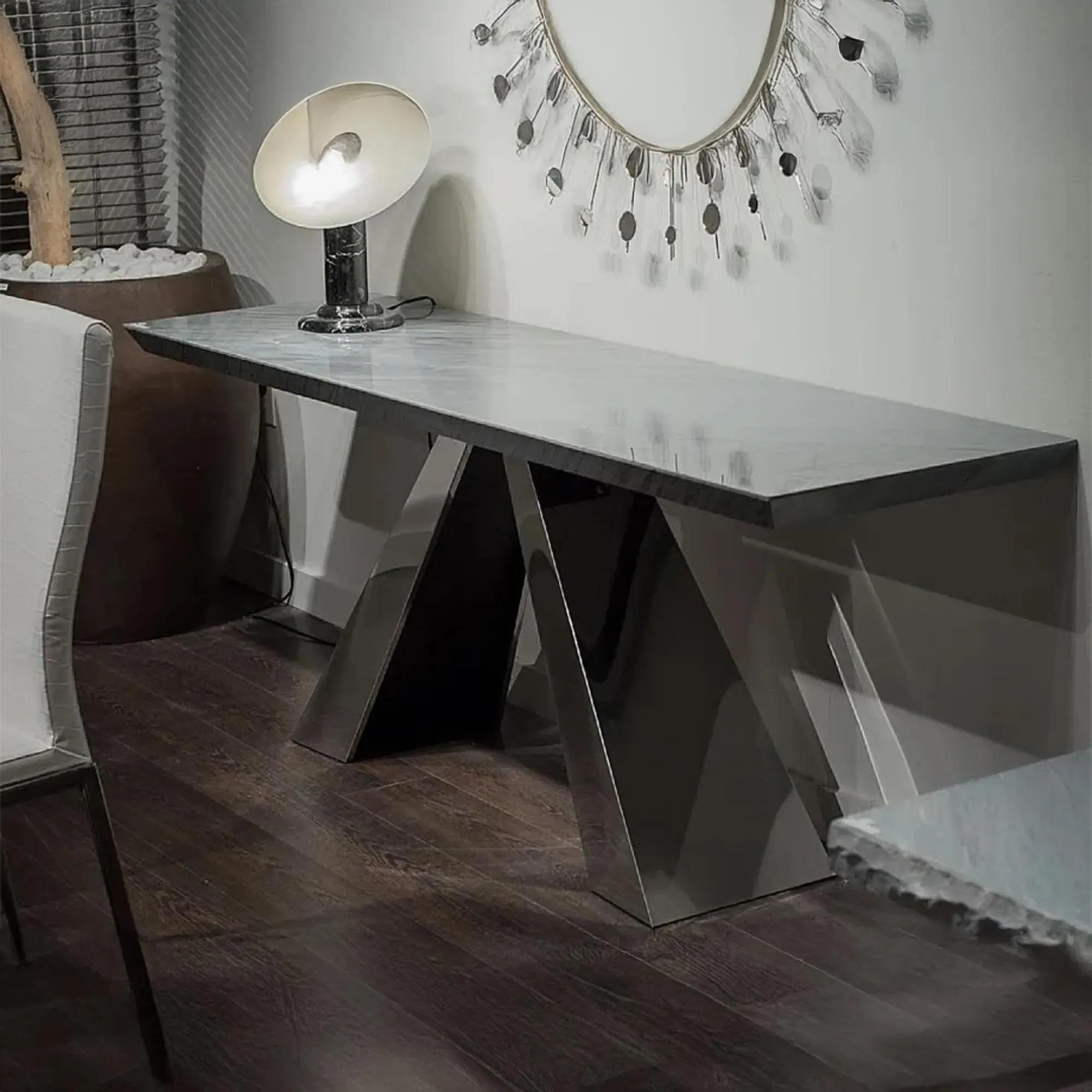 Butterfly Occasional Table - Marble, Stainless Steel