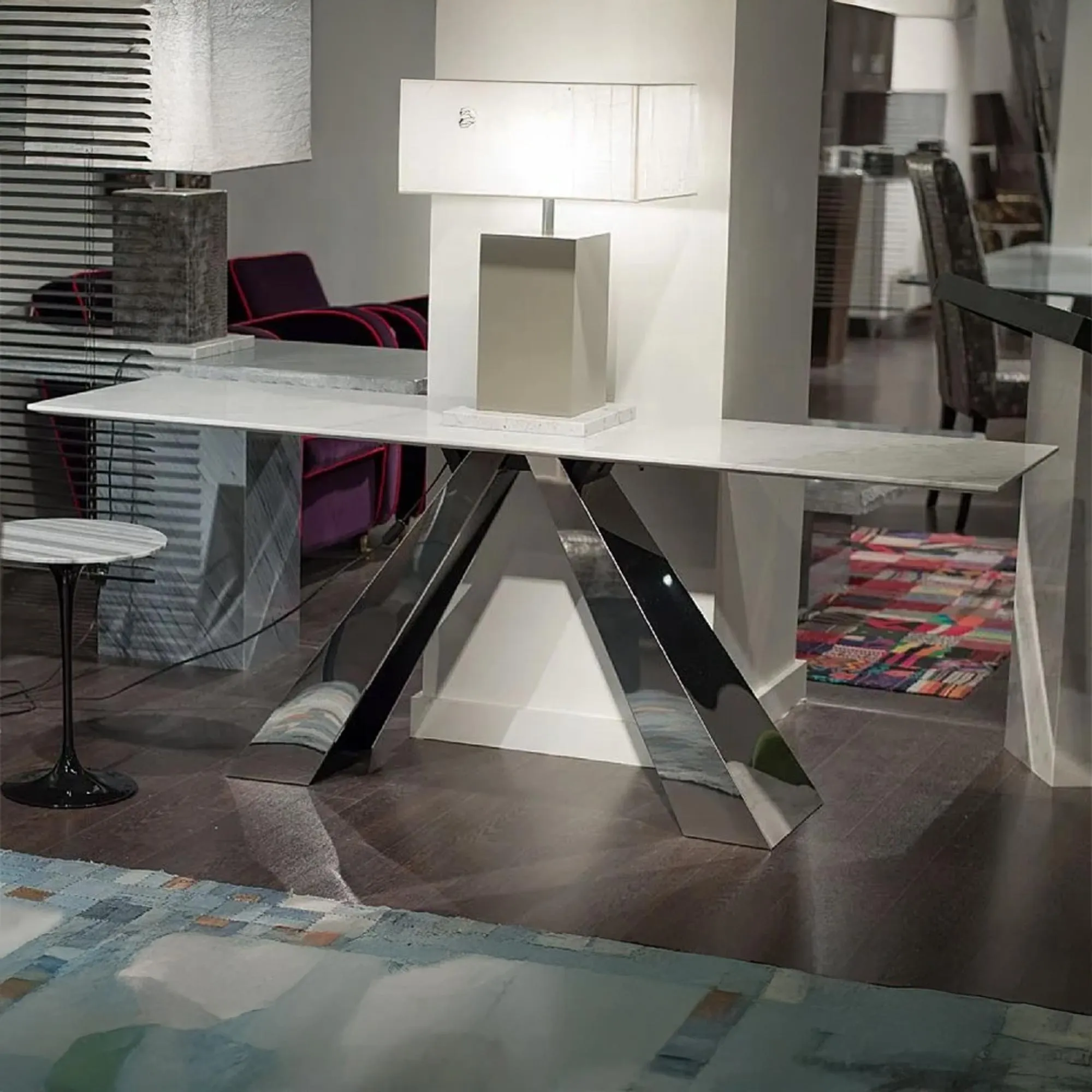 Butterfly Occasional Table - Marble, Stainless Steel