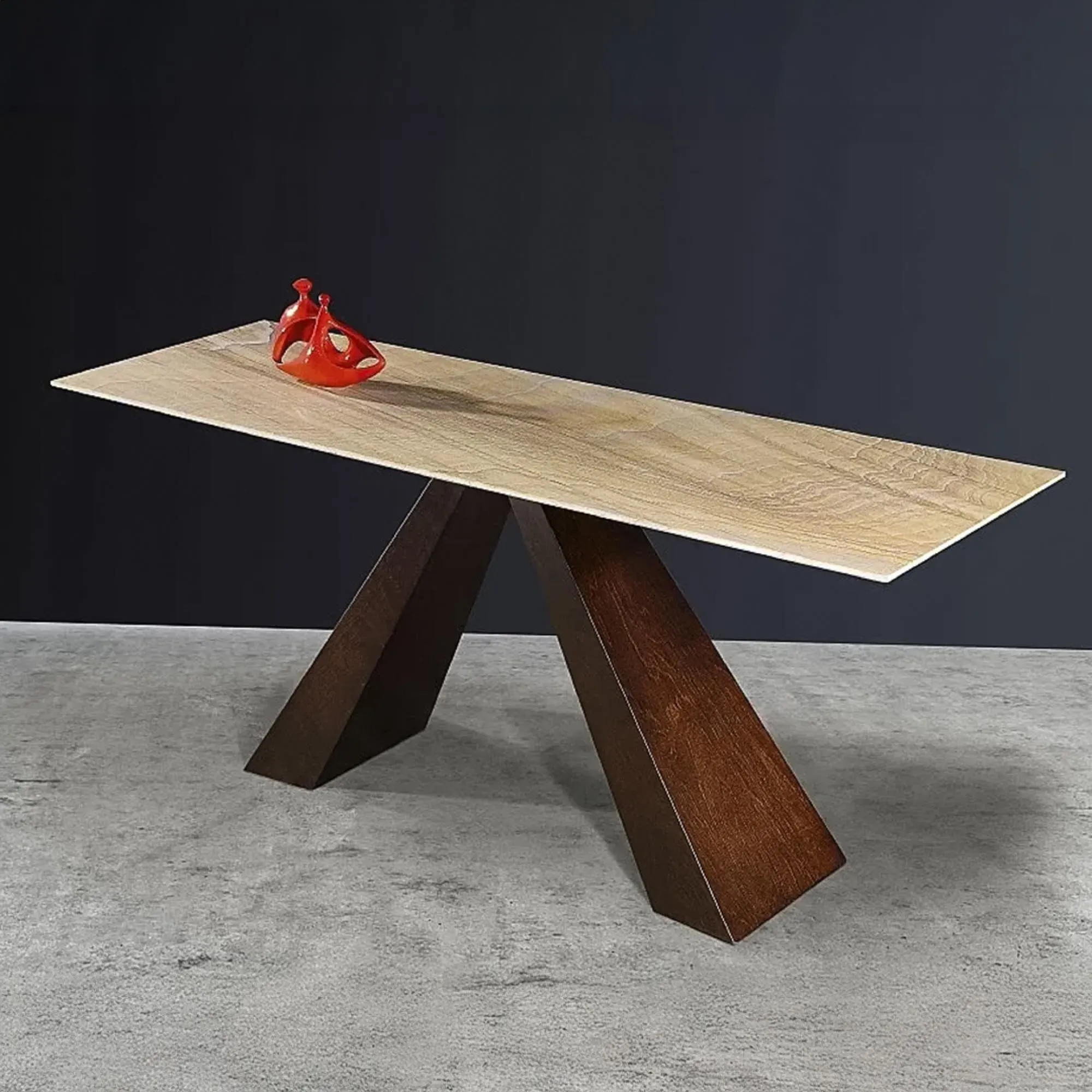Butterfly Occasional Table - Marble, Wenge Wood