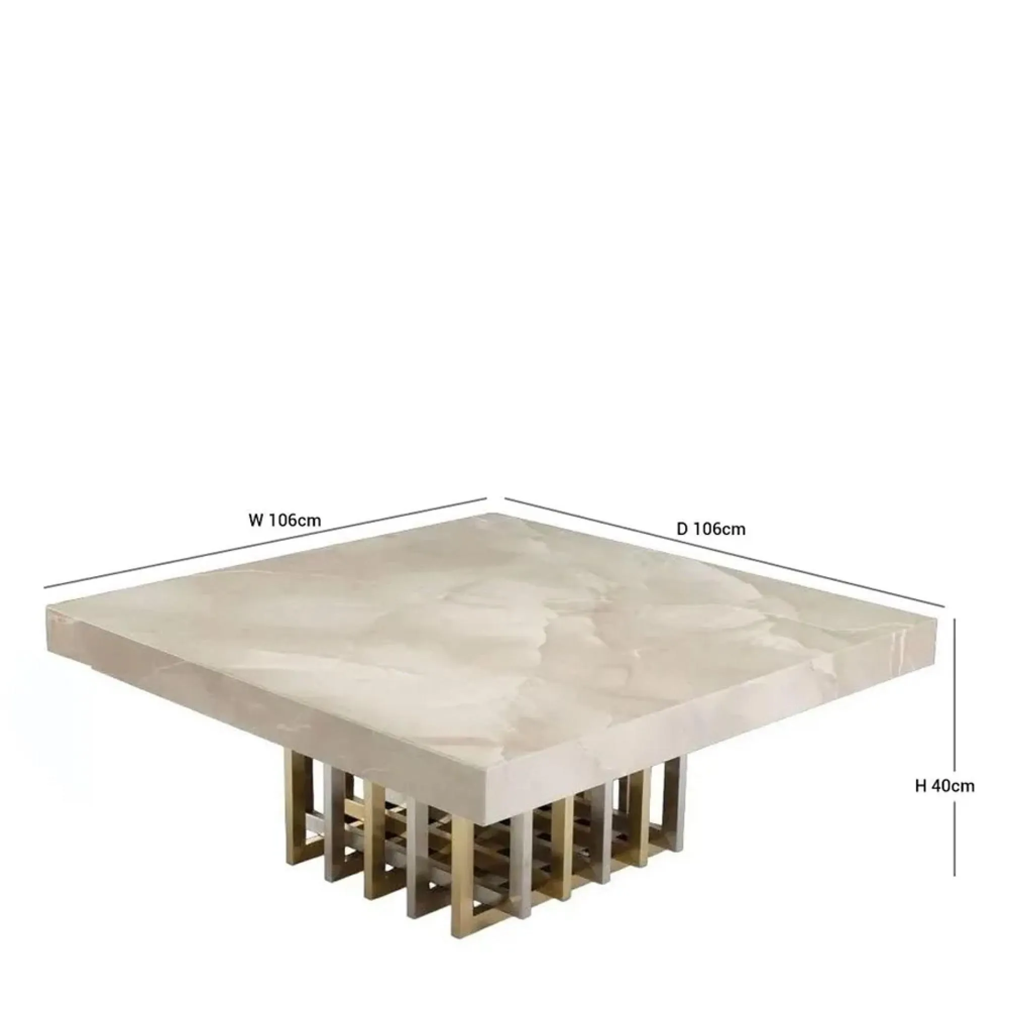Cage Occasional Table - Marble, Metal