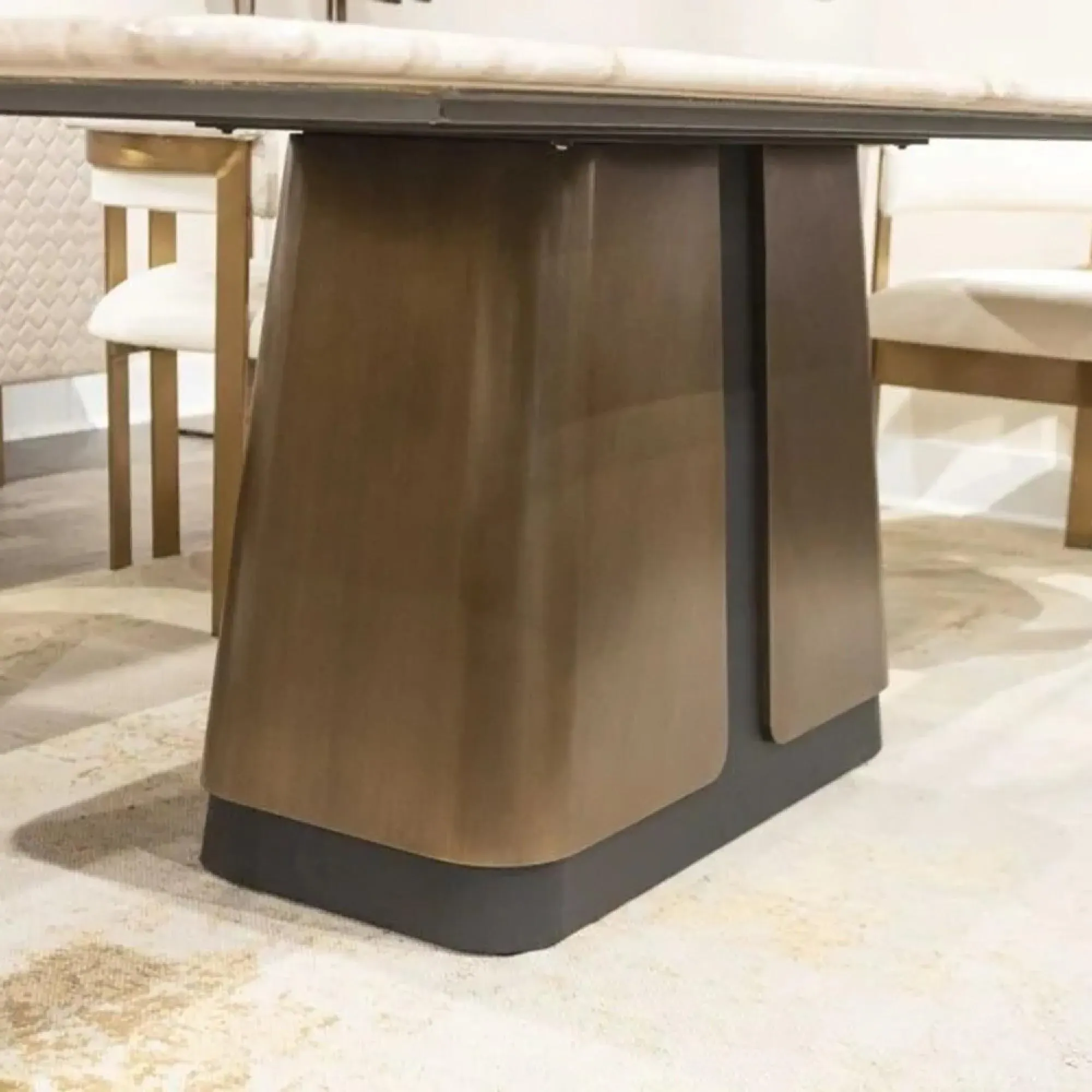 Compass Marble Pedestal Dining Table