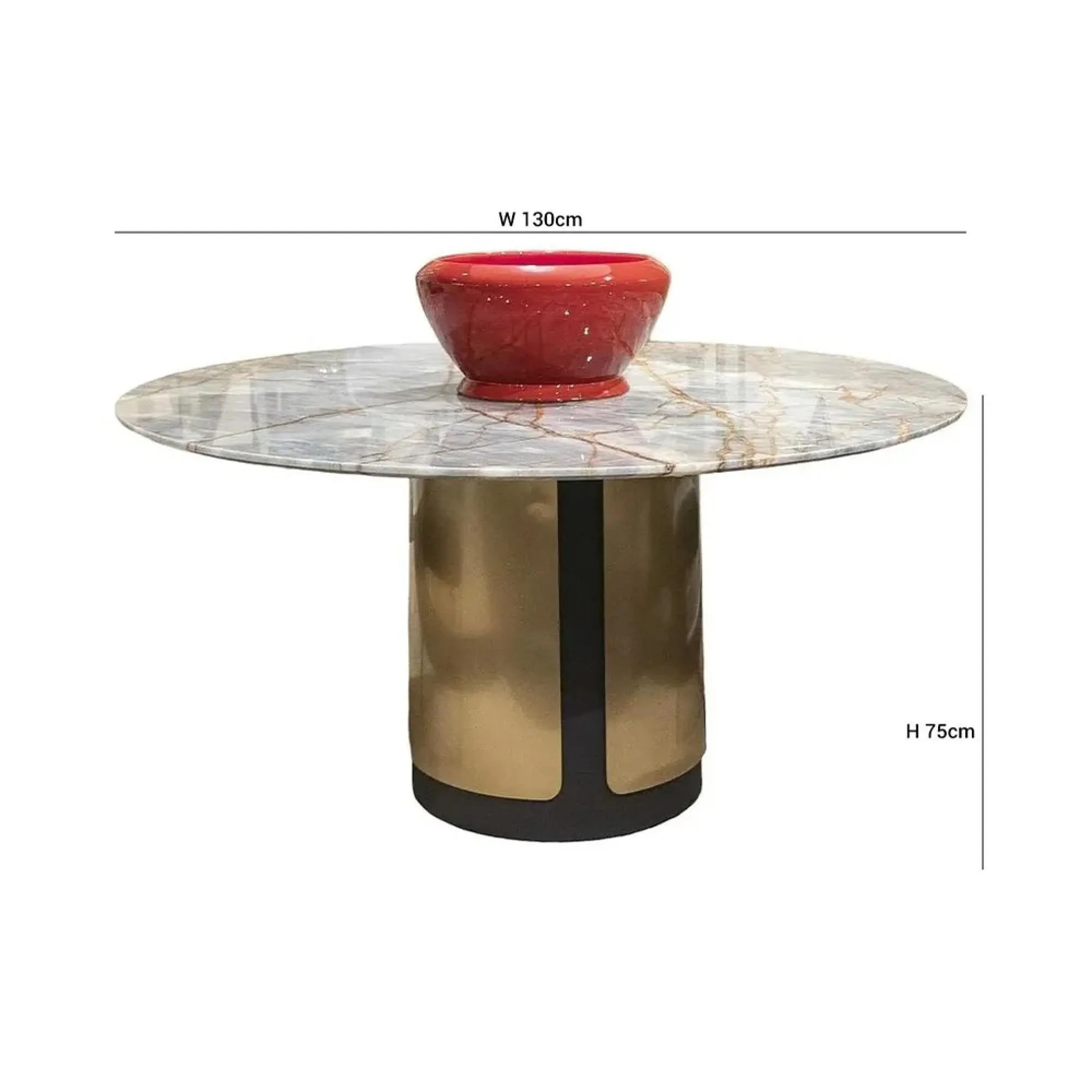 Compass Round Pedestal Dining Table - Marble